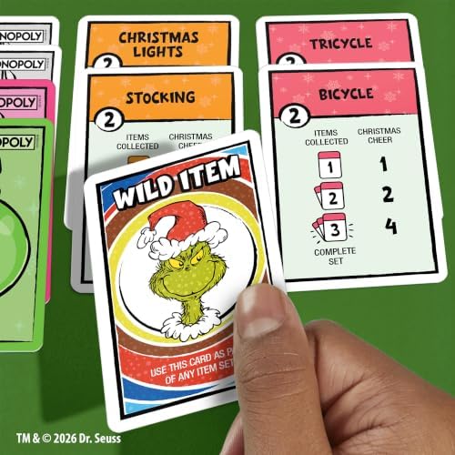 Monopoly Deal: How the Grinch Stole Christmas! Edition Card Game | Officially Licensed Dr. Seuss Family Games | 2-5 Players | 15 Mins. | Ages 8+