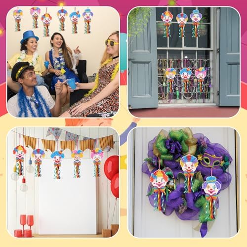 Fennoral 12 Pack Clown Craft Kit for Kids Make You Own Carnival Circus Poke in Art Craft Kits DIY Carnival Creative Activity Birthday Party Decoration