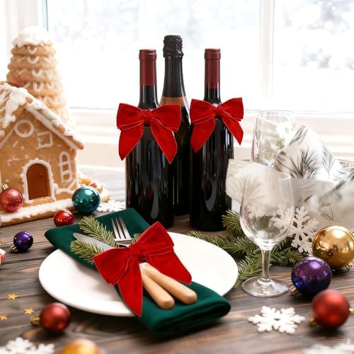 Christmas Napkin Rings Set of 6 for New Year,Wedding Table Decor