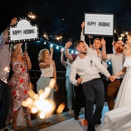 Feifeiya 6 Pack Wedding Bottle Service Sign with Letters, Classic, Black