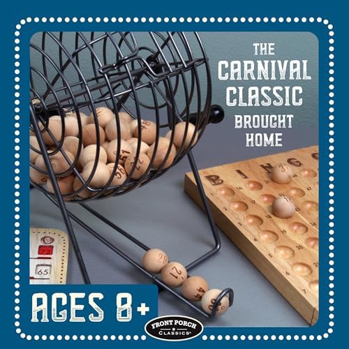 Front Porch Classics State Fair Bingo Deluxe Edition - Craftsmanship for an Authentic Retro-Style Experience - Intergenerational Fun for Friends and Family, 10x11x14 in