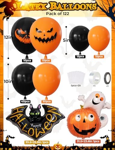 Halloween Balloon Garland Arch Kit, Orange and Black Balloons