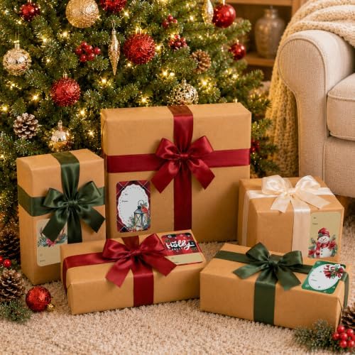120 PCS 8 Designs Self Adhesive Christmas Name Tag Stickers