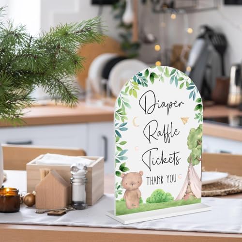 Jungle Baby Shower Decorations Safari Baby Shower Decorations Jungle Theme Diaper Raffle Tickets Acrylic Table Sign for Birthday Gender Reveal Party