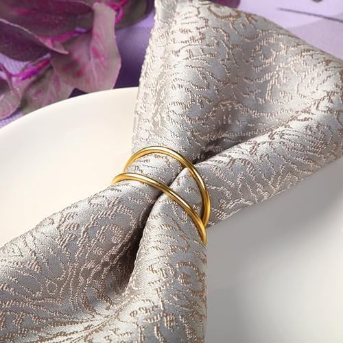 Gold Napkin Rings-24 PCS Metal Spiral Napkin Rings(Spiral)