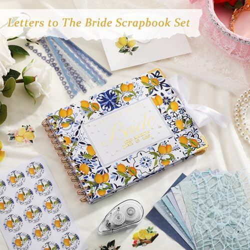 Letters to Bride Scrapbook,8.5 X 7 Inch,Lemon,Yellow, Blue