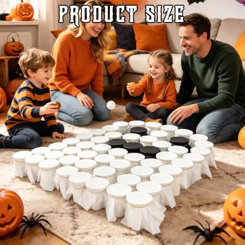 RISICULIS 50 Pcs Halloween Ghost Punch Game Set, DIY Prizes Party Supplies
