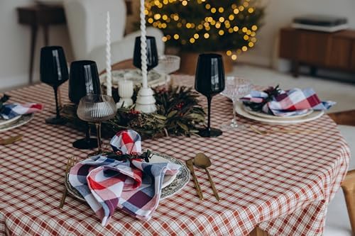 Red White and Blue Cloth Napkins - Reusable Patriotic Cloth Napkins - 100% Cotton 4th of July Napkins, 12-Pack, 20"x20", Patriotic Decor Napkins for Summer BBQs (Red, Blue & White)