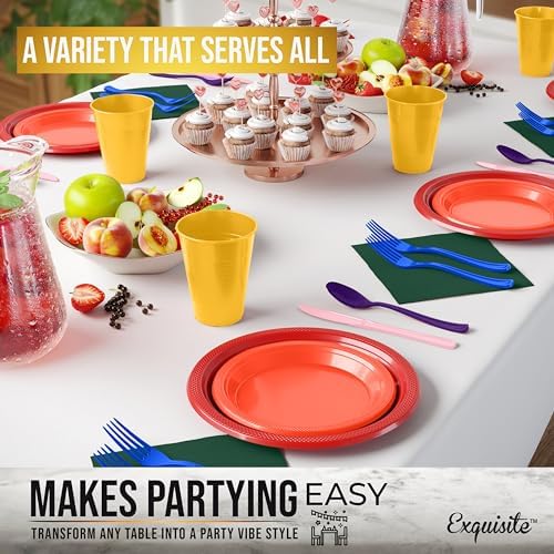 Exquisite 350 Pcs Rainbow Plates and Napkins Party Supplies Plate Sets