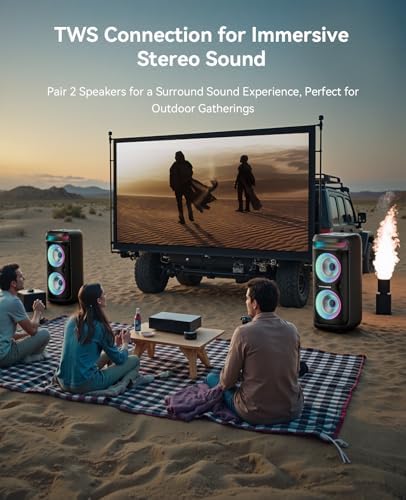 GKD60 Karaoke Machine with 2 Wireless Microphones for Adults, Portable Bluetooth Party Speaker, 500W Peak Power PA System with LED Disco Lights, 6.5'' Speaker Big Sound, 8000mAh Battery for Outdoor