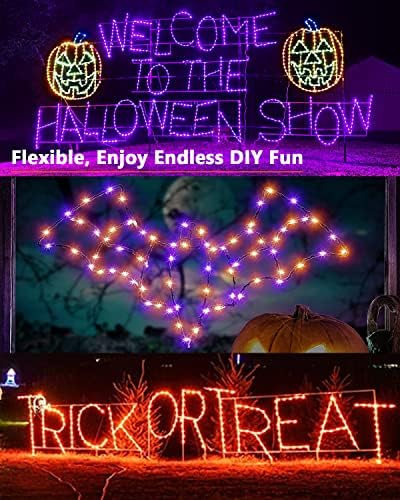 Brizled Orange & Purple Solar Halloween String Lights Outdoor Fairy Lights