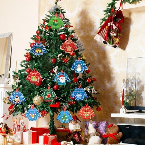 FOGWOWO 24 Pcs Gift Card Holder Christmas Ugly Sweater Shaped Holiday Gifts