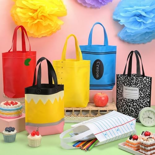 Hosuly 24 Pcs Back to School Gift Bags School Tote Bags Bulk