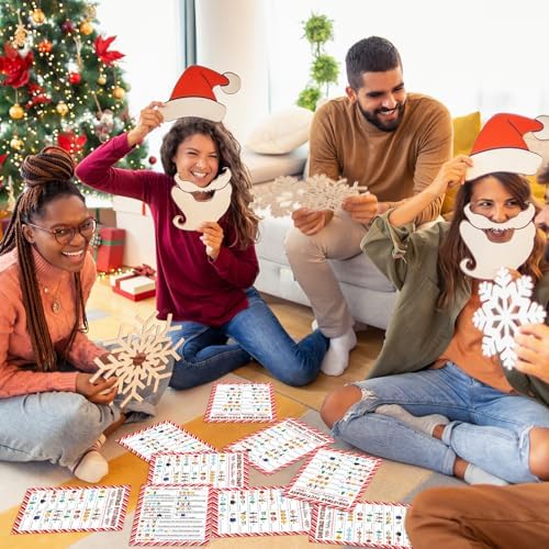 chiazllta Christmas Party Games, Song Guessing Sing Me a Picture Xmas Themed Party Holiday Activity for Adults Groups Coworkers, 30 Players