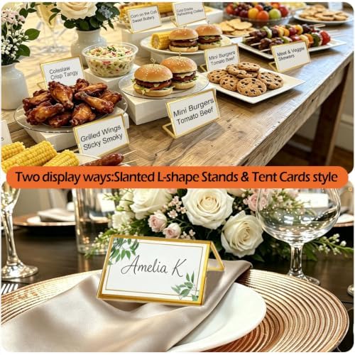 20pcs Food Labels for Party Buffet, 3.5"x2"Acrylic Sign Holder,Place Cards