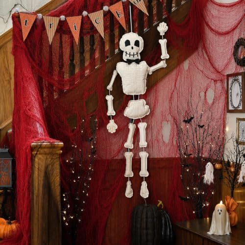Halloween Creepy Cloth Red 79 X 315 in, Spooky Scary Gauze for Home Decor