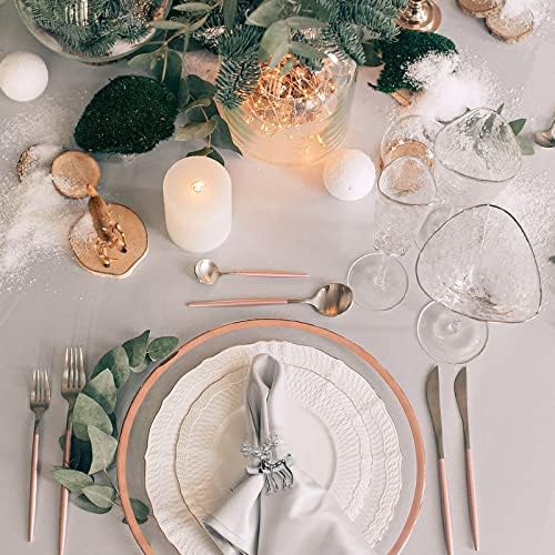 Silver Reindeer Napkin Rings Set of 12, Christmas Deer Ring Holders With Silver Buckle, Alloy Metal Napkin Rings For Holiday Party Table Setting