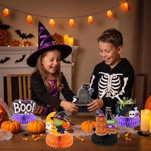 Halloween Party Decorations-12Pcs Halloween Honeycomb Centerpieces