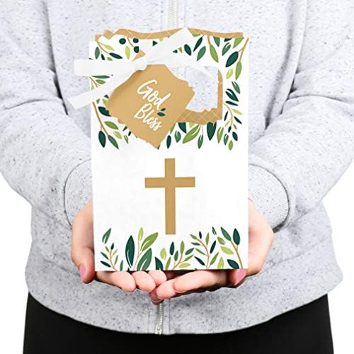 Big Dot of Happiness Elegant Cross - Religious Party Favor Boxes - Set of 12