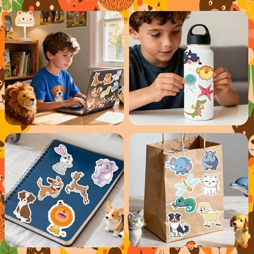 Stickers for Kids - 100 PCS Cute Animal Stickers | Water Bottle Scrapbook Stickers Toys Games Crafts for Kids Toddlers-Activities Party Supplies Favors Teacher Prizes Rewards Gifts for Teens Classroom