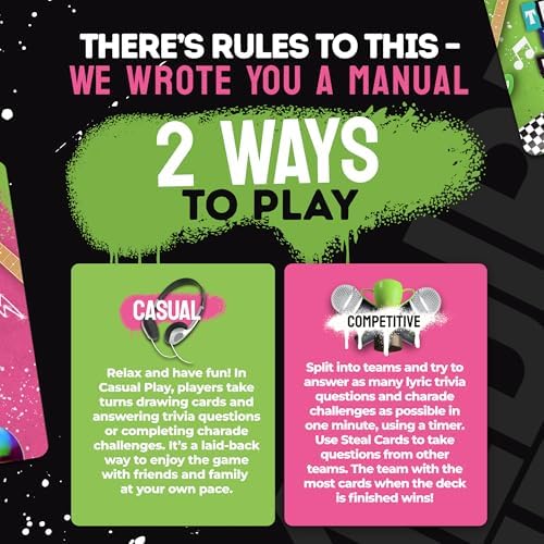 Throwback Lyrics - 90s & 2000s Rock Music Trivia Card Game | 250 Cards, Playlist Included, Finish the Lyrics, Charades + Steal Cards | Emo, Punk & Alternative Adult Party Game for Game Night & Gifts