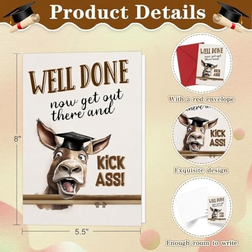 D4DREAM Funny Graduation Cards for Her Him, Class of 2026 Graduation Gift