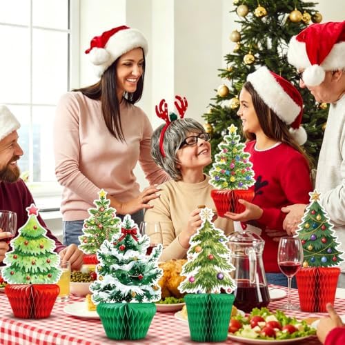 Christmas Tree Honeycomb Centerpieces 9Pcs