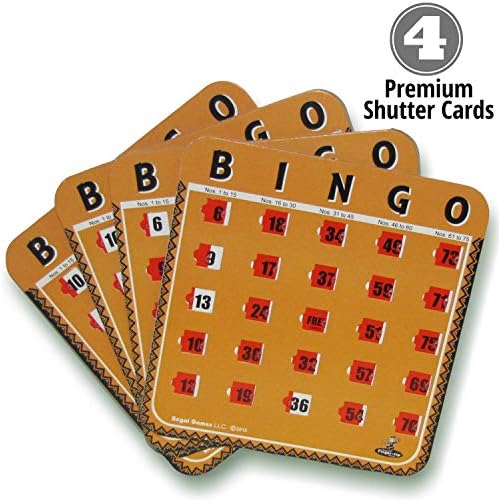 Regal Bingo Family Game Set for Adults and Kids - Includes 8 Inch Bingo Wheel Cage, 75 Balls, Master Board, 4 Shutter Slide Cards - Fun Family Bingo Night