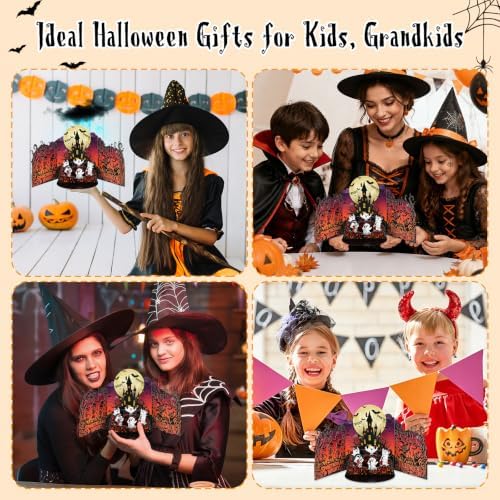 D24TIME Pop Up Halloween Card for Kids Grandkids, Haunted House with Boos