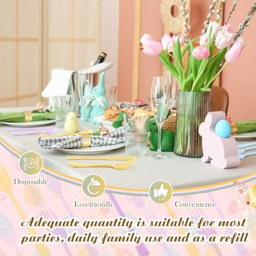 Minatee 180 Pcs Pastel Plastic Silverware Heavy Duty Cutlery Sets Disposable Utensils for Holiday Birthday Themed Party Supplies, 60 of Each Forks Knives Spoons(Macaron Color)