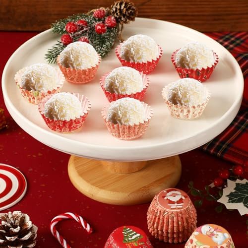 AUGSUN 800pcs Christmas Cupcake Liners Mini Baking Cups Santa Elk Snowman
