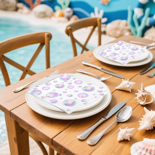 Bubbles Paper Napkins - 50Pcs, 2Ply, 6.5 × 6.5 Inches