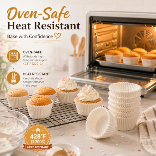 Mini Cupcake Liners,500 pcs White Mini Muffin Liners for Baking