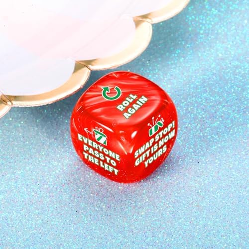 Santa Swap Gift Exchange Dice, Funny White Elephant Dice Gifts for Women Men Adults Exchange Christmas for Adults,Christmas Stocking Stuffers for Women Men