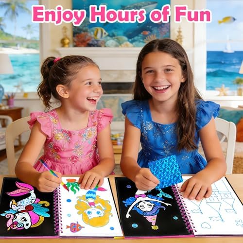 FUNNYB&G Foil Art Craft Kit for Kids, Sparkly Birthday Gift Toy for Girls