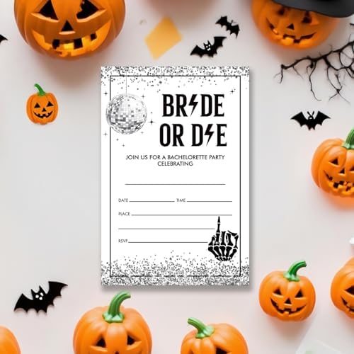 Dumyum 20 Bride or Die Bachelorette Party Invitations