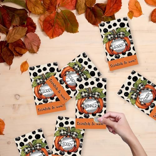 Thanksgiving Scratch Off Cards - 40 Pack Thanksgiving Games for Family Party - Friendsgiving Party Fun Dinner Activities -A01