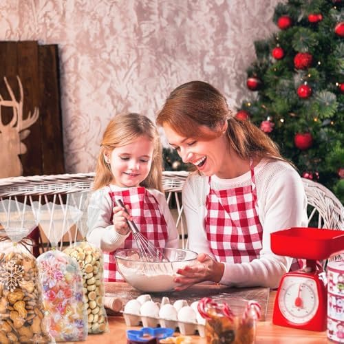 Snowflake Christmas Treat Bags, 200PCS Winter Cellophane Bags, Plastic Xmas Clear Frozen Cookie Candy Snack Goodie Gift Bag with Twist Ties for Christmas Winter Holiday Party Favors Supplies