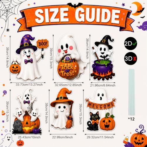 Ghost Halloween Decorations Outdoor, Cute Spooky Yard Signs with Stakes