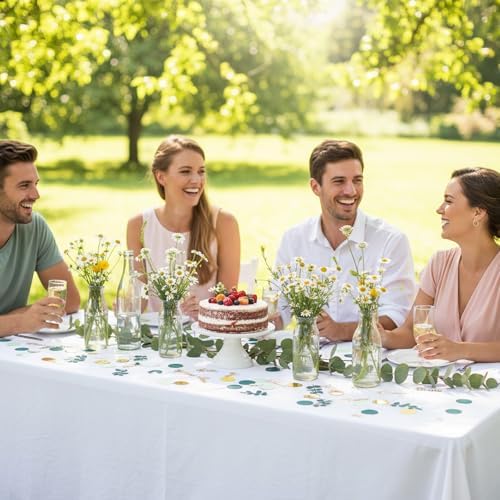 100 PCS Greenery Wedding Table Confetti with Gold Love Forever Letters