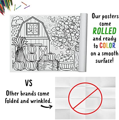 Tiny Expressions Fall-Themed Giant Coloring Tablecloth for Kids