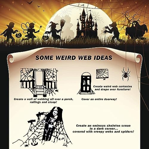 ZPISF 800 sqft Spider Webs Halloween Decorations with 30 Fake Spiders, Super Stretch Cobwebs for Halloween Indoor and Outdoor Decor