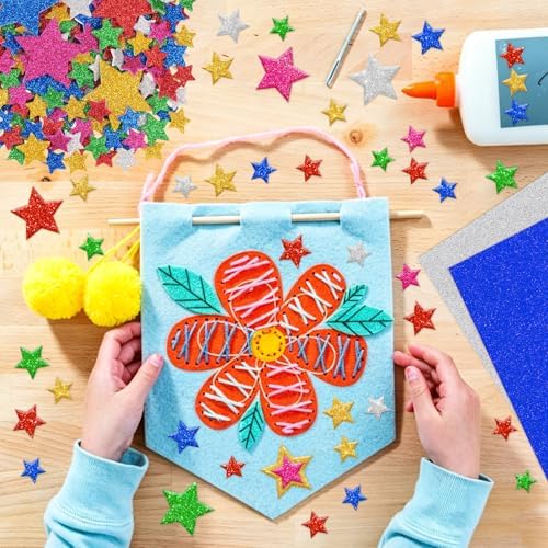 1032Pcs Foam Stickers Glitter Star Sticker Colorful Foam Stars Stickers