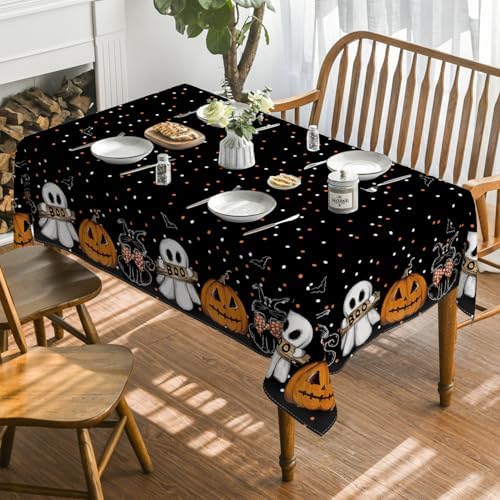 Horaldaily Halloween Tablecloth 60 x 140 Inch Rectangular Jack-O-Lantern
