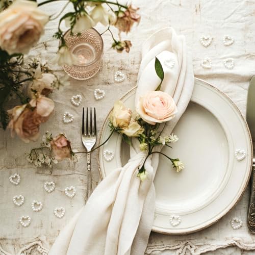 500 Pcs Pearl Heart Table Scatter Confetti Mini Wedding Decor