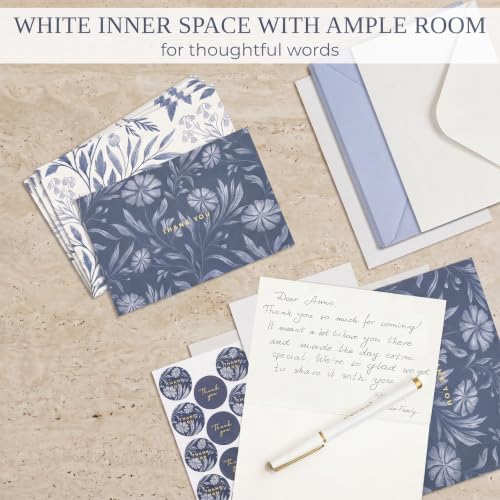 Beautiful Thank You Cards Set of 30 With Envelopes and Stickers - Elegant Blank Cards For Personalized Notes - Perfect Bulk Stationary Set For All Occasions incl. Weddings, Business & Baby Showers