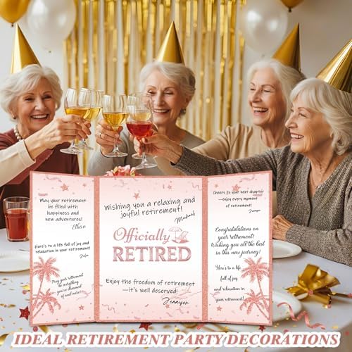 Thboxes Retirement Guest Book Alternative Signing Card, 18 X 12 in, Pink