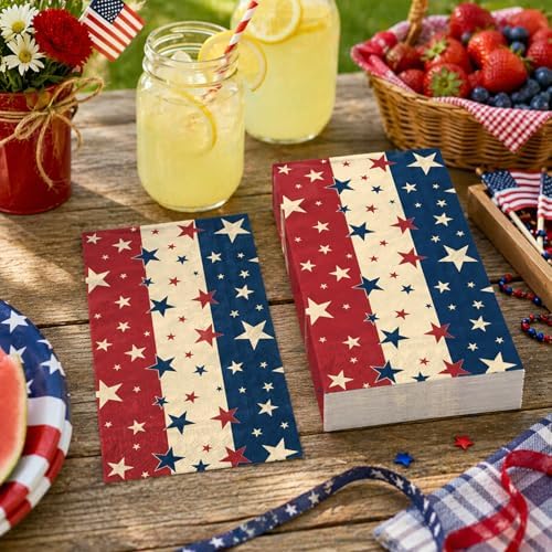 100 Count Patriotic 4th Of July Paper Napkins