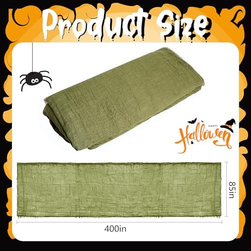 400"x85" Halloween Dark Green Creepy Cloth, Oversize Halloween Cheese Cloth
