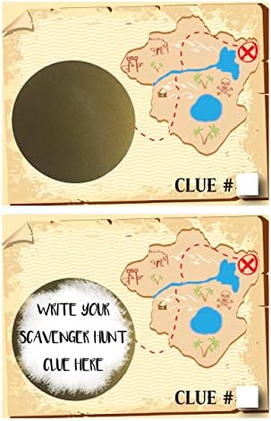 Make Your Own DIY Treasure Map Scavenger Hunt Scratch Off ScratchNotes 20 Pack 3x4 Note Cards & Stickers